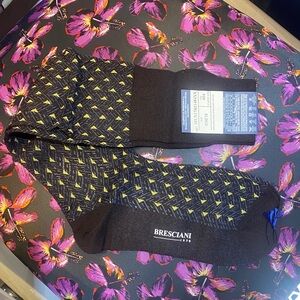 Brown and gold print socks